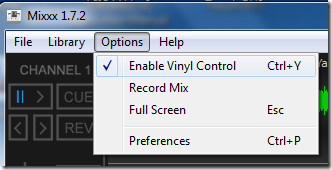 Mixxx Options Enable Vinyl Control