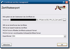 XCA - Zertifikat Export