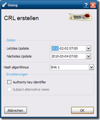 XCA -CRL erstellen